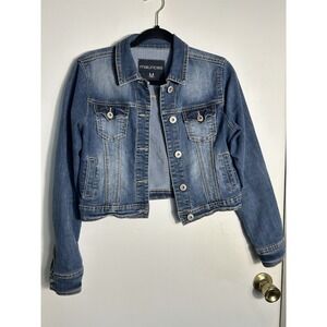Maurice Woman's Denim Jacket Stretch Rodeo Cowgirl Nashville Festival  M